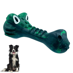Made of natural rubber suitable for small, medium and large dogs squeak indestructible dog toy crocodile