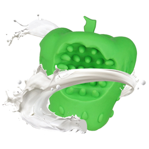 Apple Dog Toys 100% Natural Rubber Strong Chewy Squeak Calming Chews for Aggressive Dogs