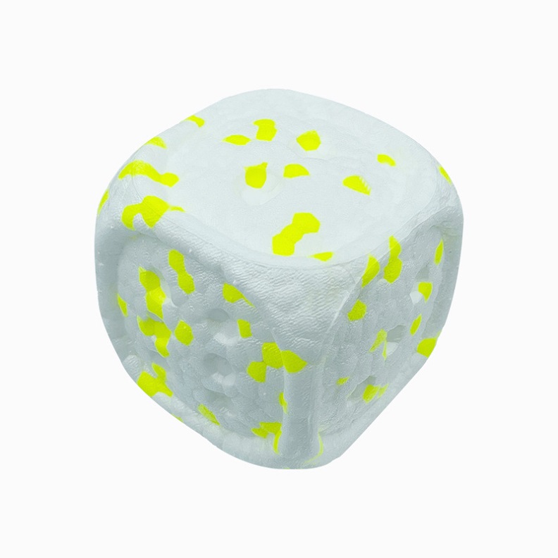 Eco Friendly E-TPU Rolling Dice Design Interactive Playing Training Toys Bite Resistance Durable Chewing Toy for Dogs