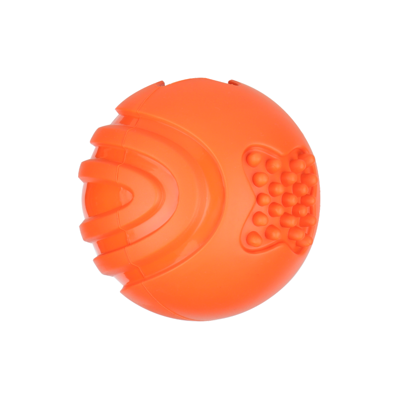 Orange Feeder Ball Shaped Toy Made of Natural Non-toxic Rubber Easy To Clean Multi-color Options for Small To Medium Sized Dogs Tough Chew Toys for Dogs