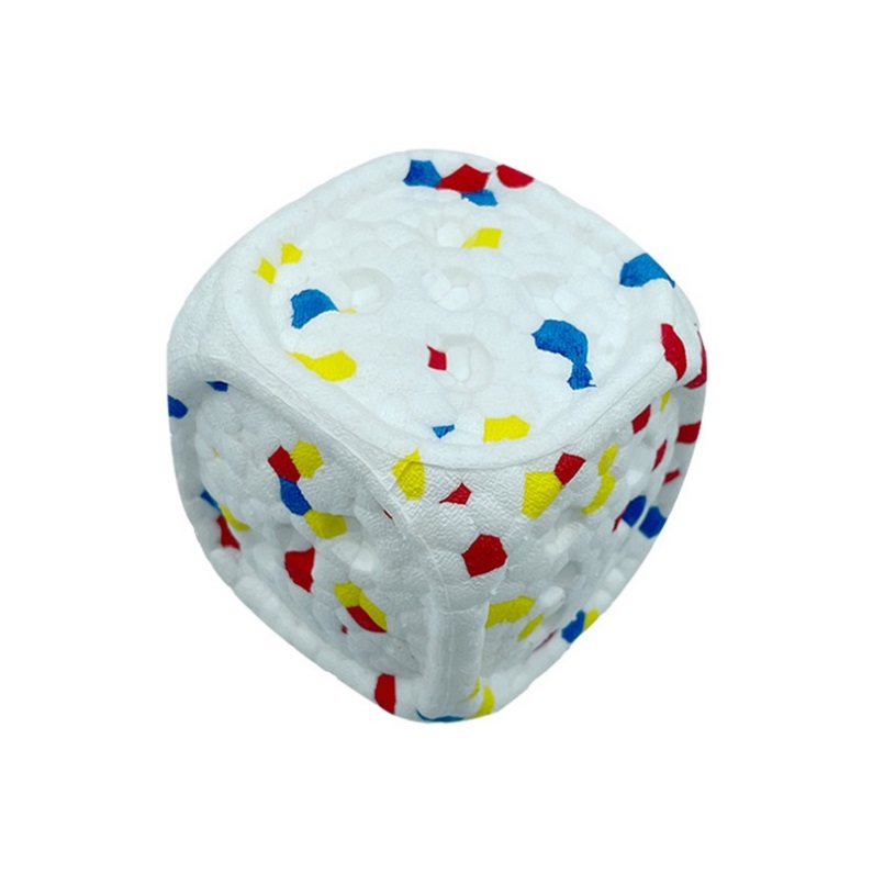 New Arrival Dice Design Eco Friendly E-TPU Fetch And Treat Interactive Dog Toy Ball Toughest Training And Playing Chew Toy Bite Resistant