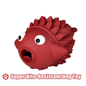 Wholesale Natural Rubber Funny Fish Design Teeth Cleaning Slow Feeder Leaking Dispenser Toy Indestructible for Dogs