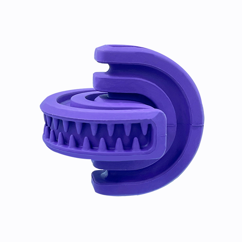 Dog Treat Dispenser Made of Eco-Friendly Natural Rubber Safe and Hygienic Purple Durable Dog Toy for Aggressive Chewers