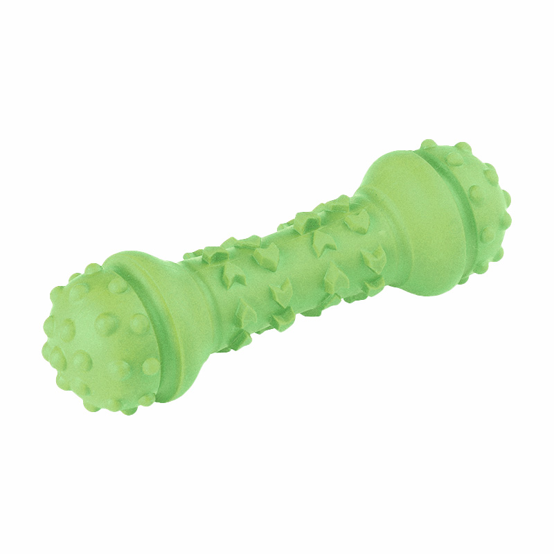 Premium Dog Toys Made of 100% Natural Rubber Dumbbell Design Chewy Dog Brushing Toys
