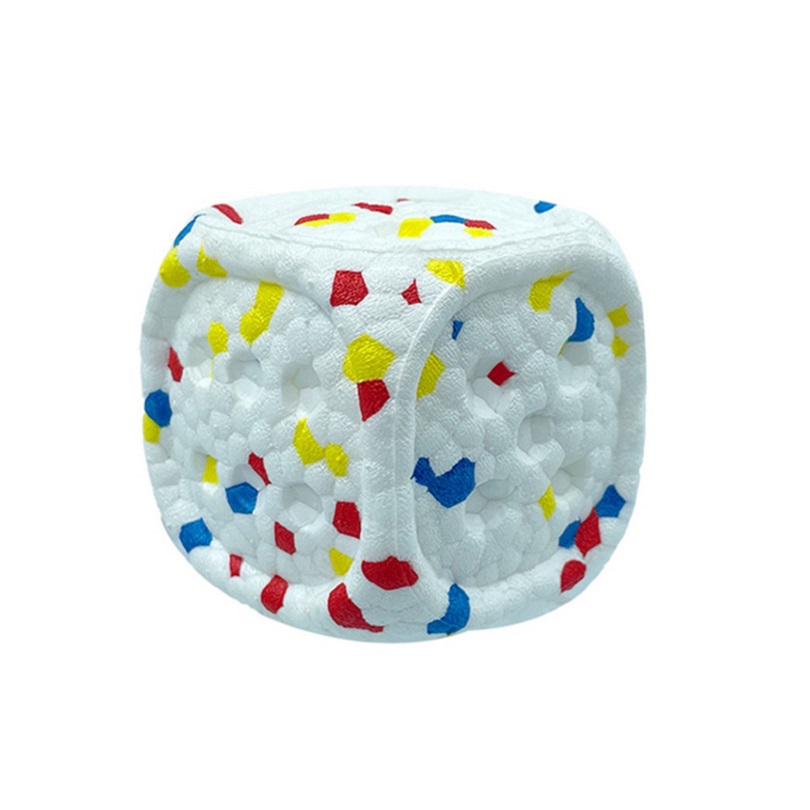Customized Unique E-TPU Molar-resistant Chewable Outdoor Interactive Eco-friendly Dice Design Interactive Dog Toy