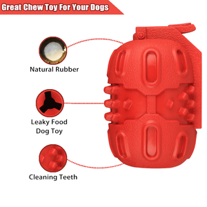 BAKE Dog Chew Toys, Durable Rubber Dog Toys for Aggressive Chewers, Interactive Dog Toys for Medium To Large Dogs, Grenade Hard Toys for Training And Cleaning Teeth