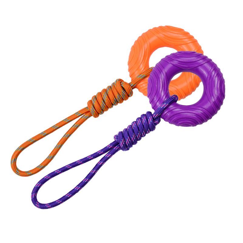 Teething Chew Toys Dog Durable TPR Safe with Rope Chew Toys for Small