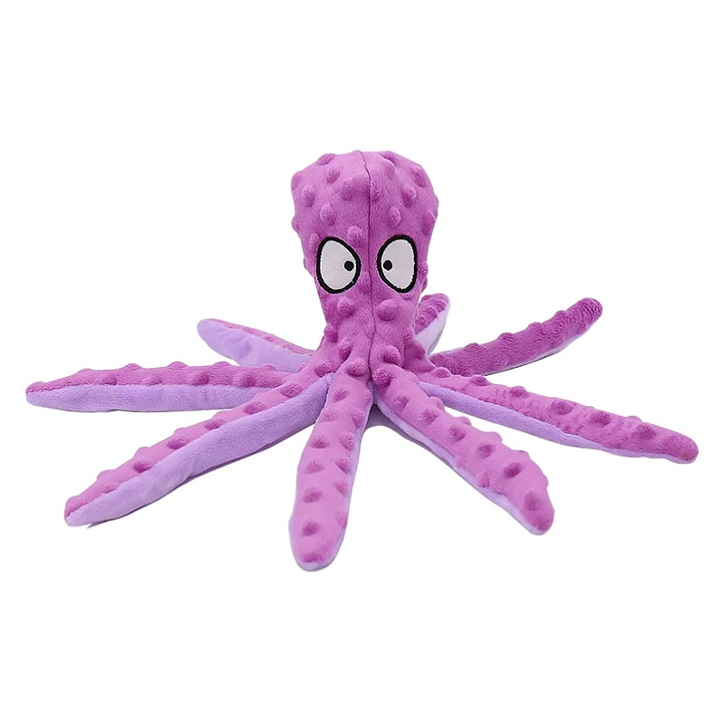 Spot Dog Plush Toy Made of Soft Fabric Chewy with Sound Paper Squeak Dog Toy Octopus Plush