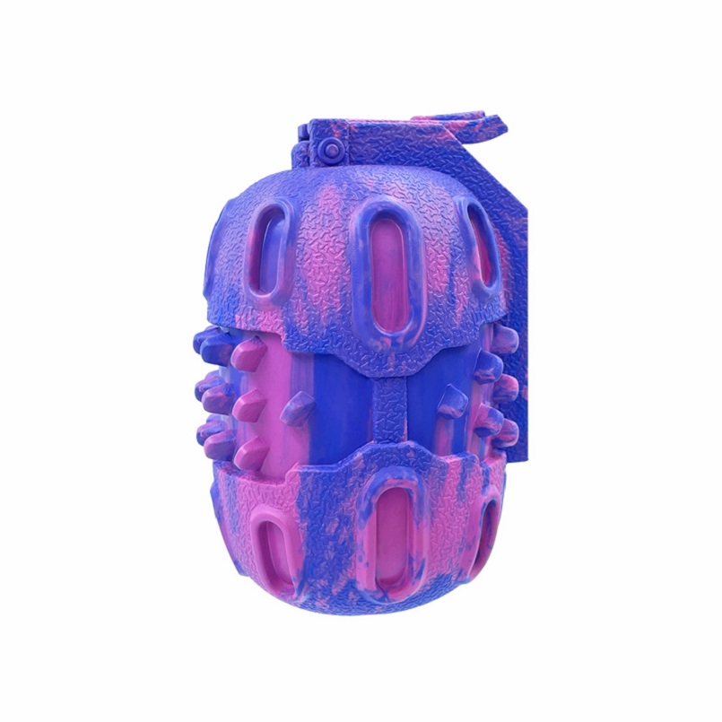 Novel Mixed Color Grenade Shape Rubber Pet Toy Molar Anti-Separation Anxiety Puzzle Feeder Super Chew Dog Toys