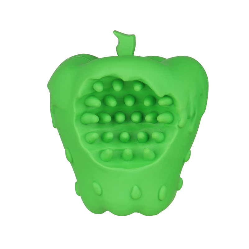 Rubber Apple Medium Size Durable Natural Indestructible Squeaky Dog Toy for Aggressive Chewers