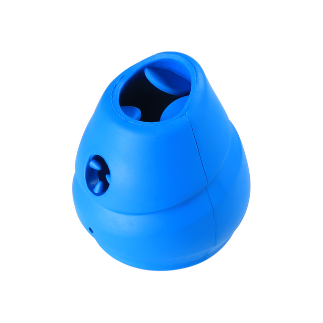 Professional Manufacturer Two in One Kong Style Dog Toys Chewing And Squeaky Ball Uncertain in Different Direction Blue Dog Toys