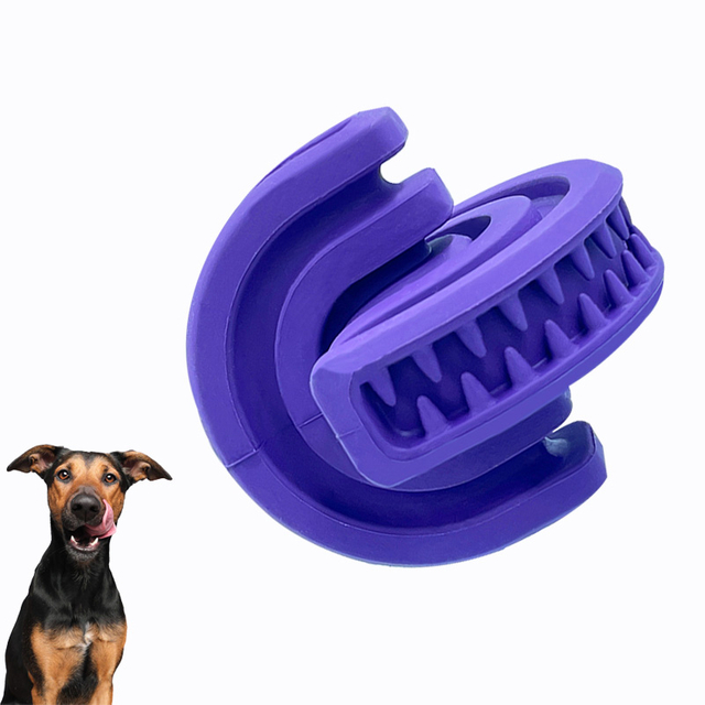 Treat Dispenser Made of Eco-Friendly Natural Rubber Safe and Hygienic Purple Durable for Aggressive Chewers