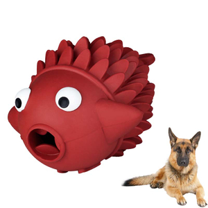 Fish Shape Design with 100% Natural Rubber Safe Non-toxic Dog Teeth Cleaning Chew Toy treats Hide Dog Toy