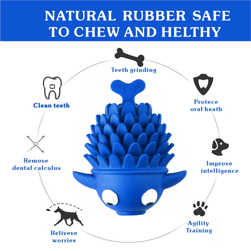 Dog's Boring Toys Made of 100 Natural Rubber Chewy Fish Design Dog