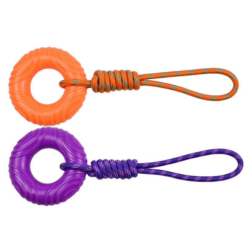 Teething Chew Toys Dog Durable TPR Safe with Rope Chew Toys for Small