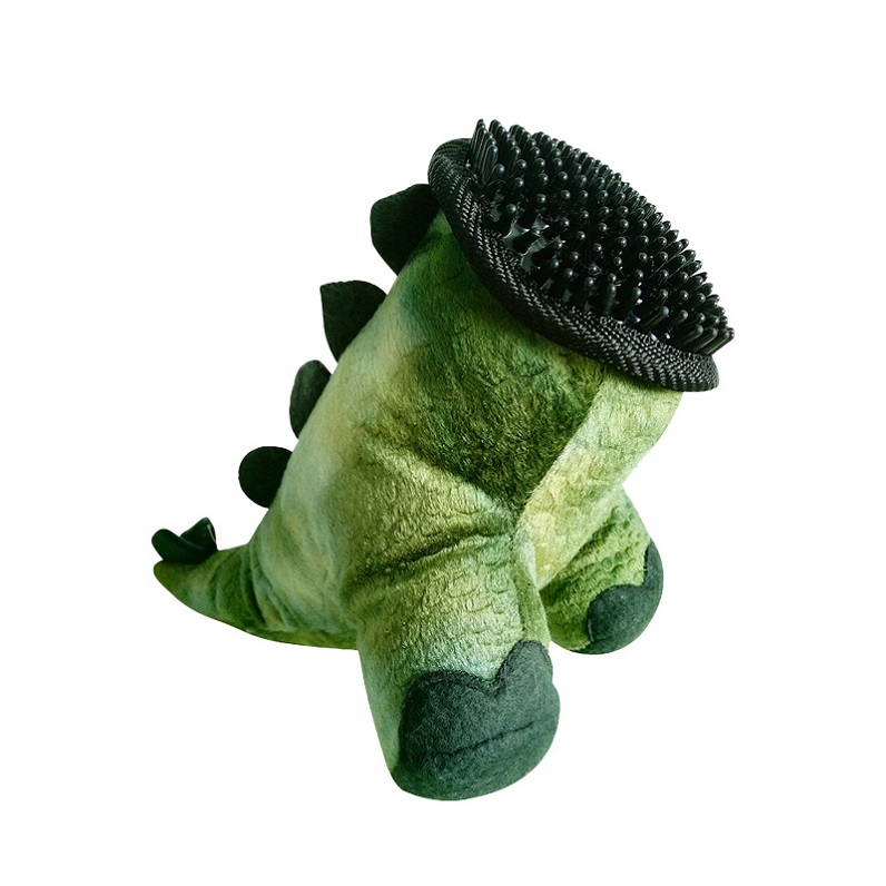 Animal Design Funny Dinosaur Plush Squeaky Dog Toy Teeth Cleaning Molar Interactive Chewy Plush Toy Wholesale 