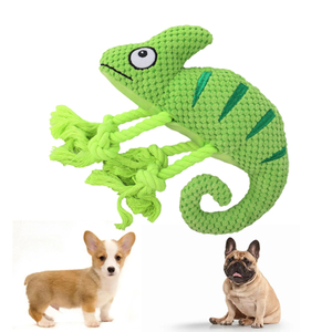  Small To Medium Breed Chameleon Design Multiple Color Durable Squeak Plush Dog Toy for Aggressive Chewers
