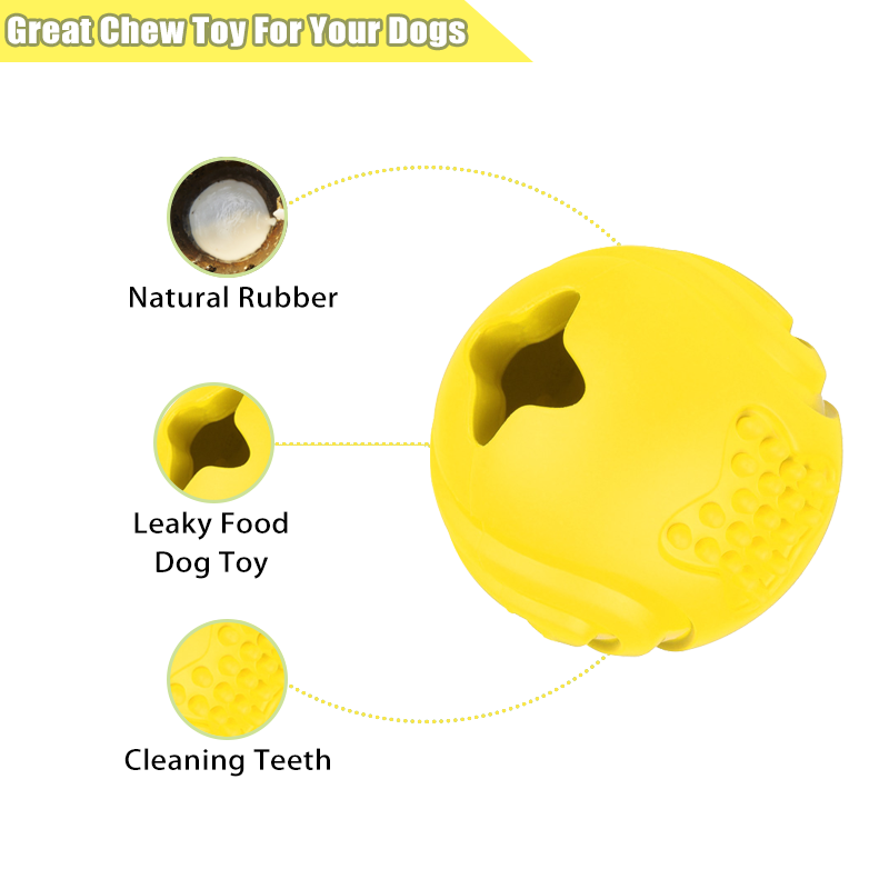Small Ball Dog Chew Toy Training Dog Exercise Leaky Eater Dog Toy Made of Natural Rubber for Small To Medium Dogs