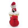 Red Squeaky Santa Claus in The Chimney Puppy Christmas Dog Toys Wholesale