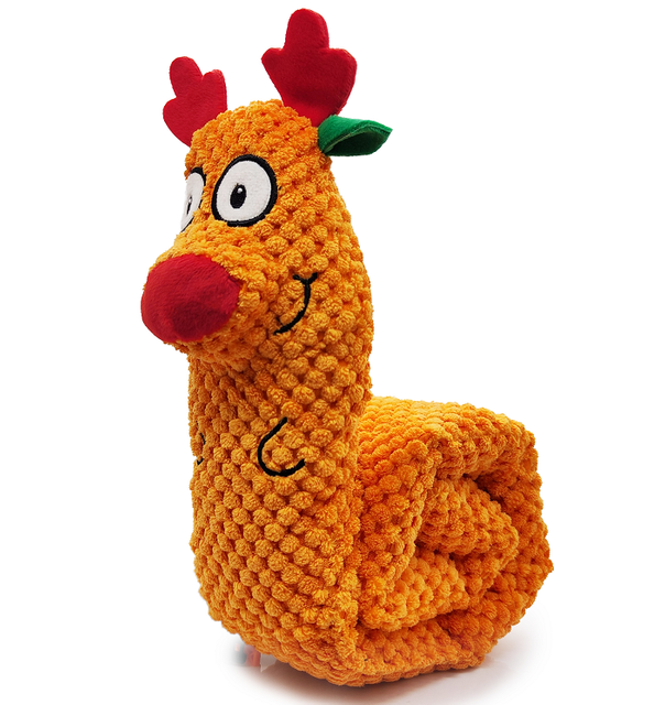 Custom Christmas Reindeer Dog Toy Long Squeaker Stuffed Animal of Your Pets