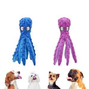 Dog Toy Octopus-shaped Design with Rattling Paper To Attract Dog's Attention Squeaky Plush Toy
