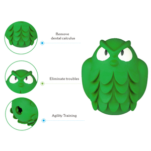 Dog Toy Feeder Made of 100% Natural Rubber Chewy Owl Shape Eco-friendly Toy Wholesale