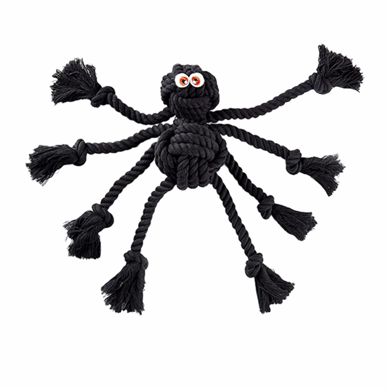 New Arrival Dog Toys Rope Animals Interactive Black Spider Safe Material Teeth Cleaning for Small/Medium/Large Dog Pets Playing