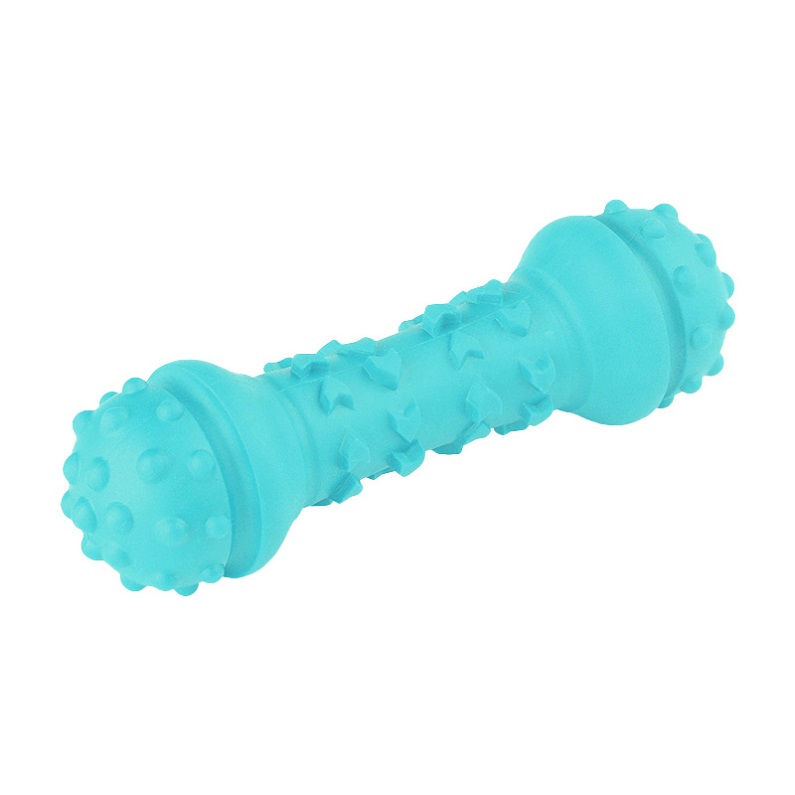 Tough Natural Rubber Dumbbell Design Dog Bone Chewing Toy Teeth Cleaning Indestructible Aggressive Chewer Toys