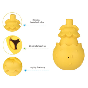 Bright Pear Design Molar Teeth Cleaning Slow Feeder Interactive Dog Toy Dispenser Indestructible Chewing Toy