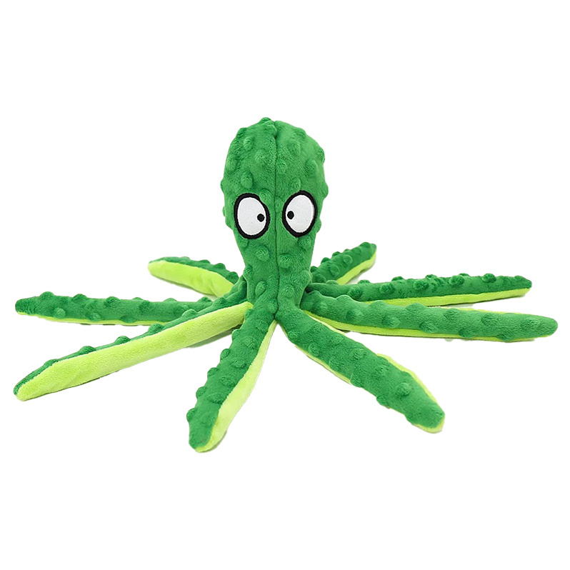Dog Toy Octopus-shaped Design with Rattling Paper To Attract Dog's Attention Squeaky Plush Toy
