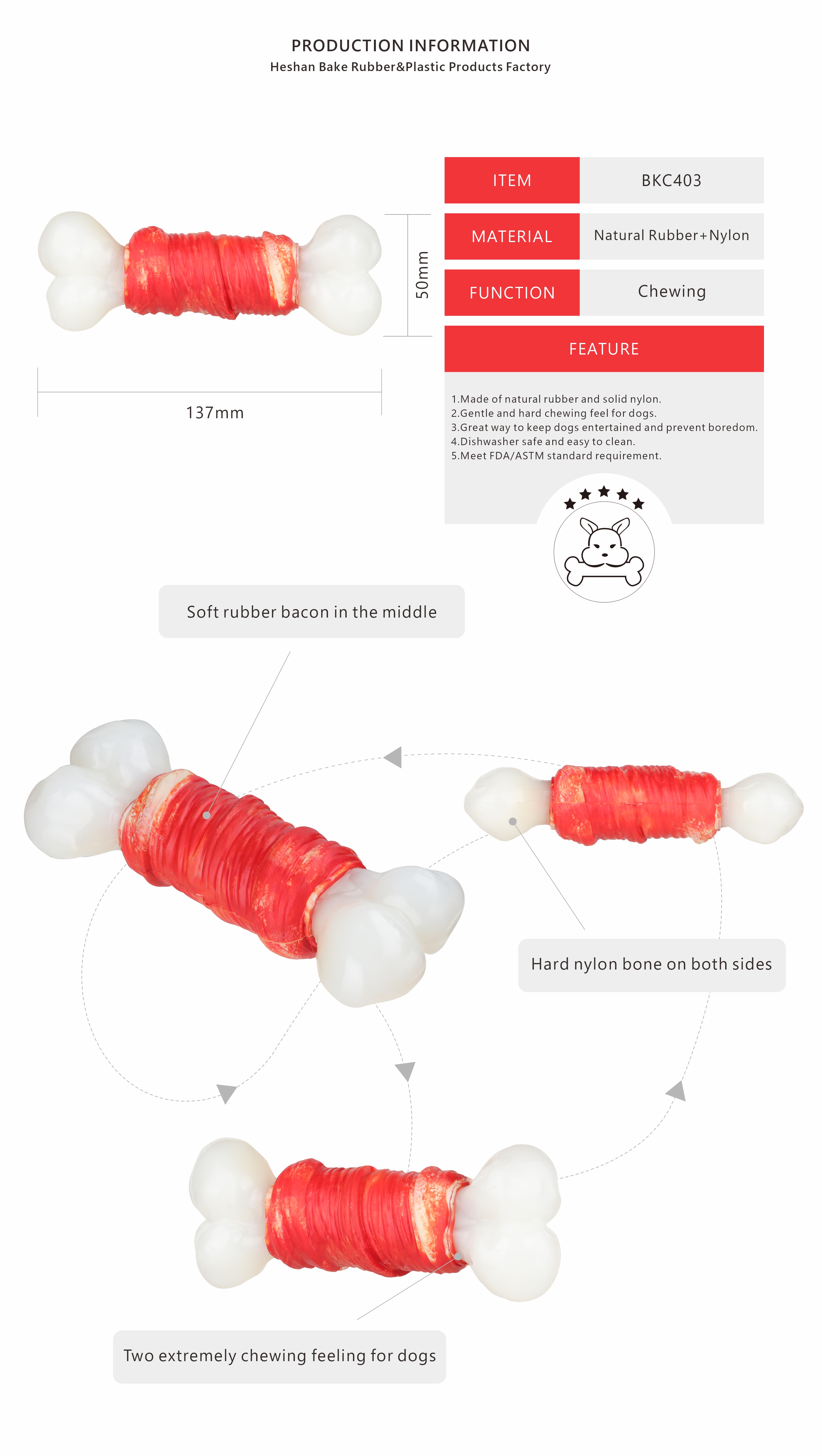 Funniest Dog Toys Made of 100 Natural Rubber And Nylon Durable