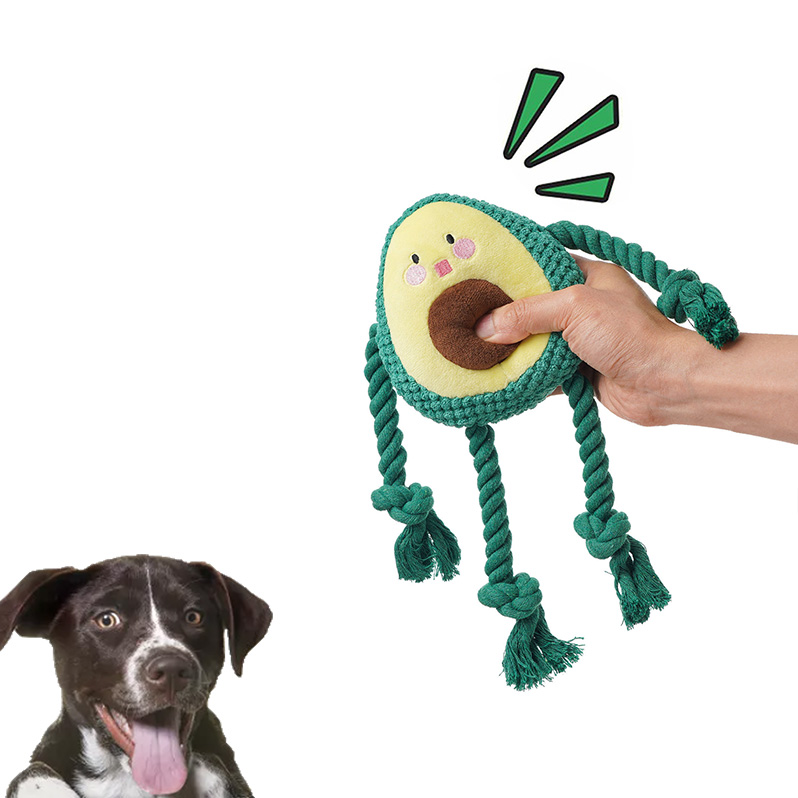 Wholesale Avocado Design Durable Plush Cute Squeaky Dog Toy for Small Medium Dogs 