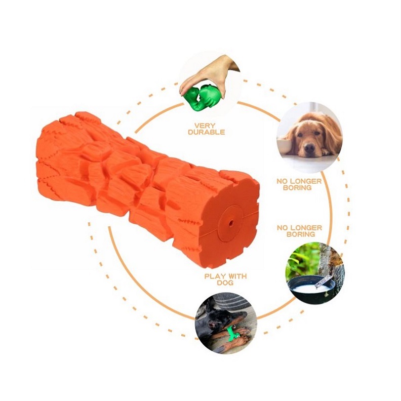 Wholesale Natural Rubber Trunk Shaped Design Squeaky Dog Chew Toy Bite Resistant Durable Chewing Toy