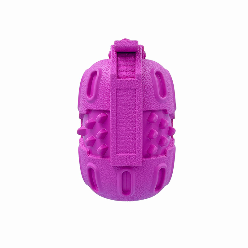 BAKE Dog Toy Natural Rubber Grenade Shaped Dog Chew Toy Snack Dispenser Slow Feeder for Heavy Chewers